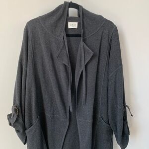 Wrap London Gray Organic Cotton Open Cardigan Size 12